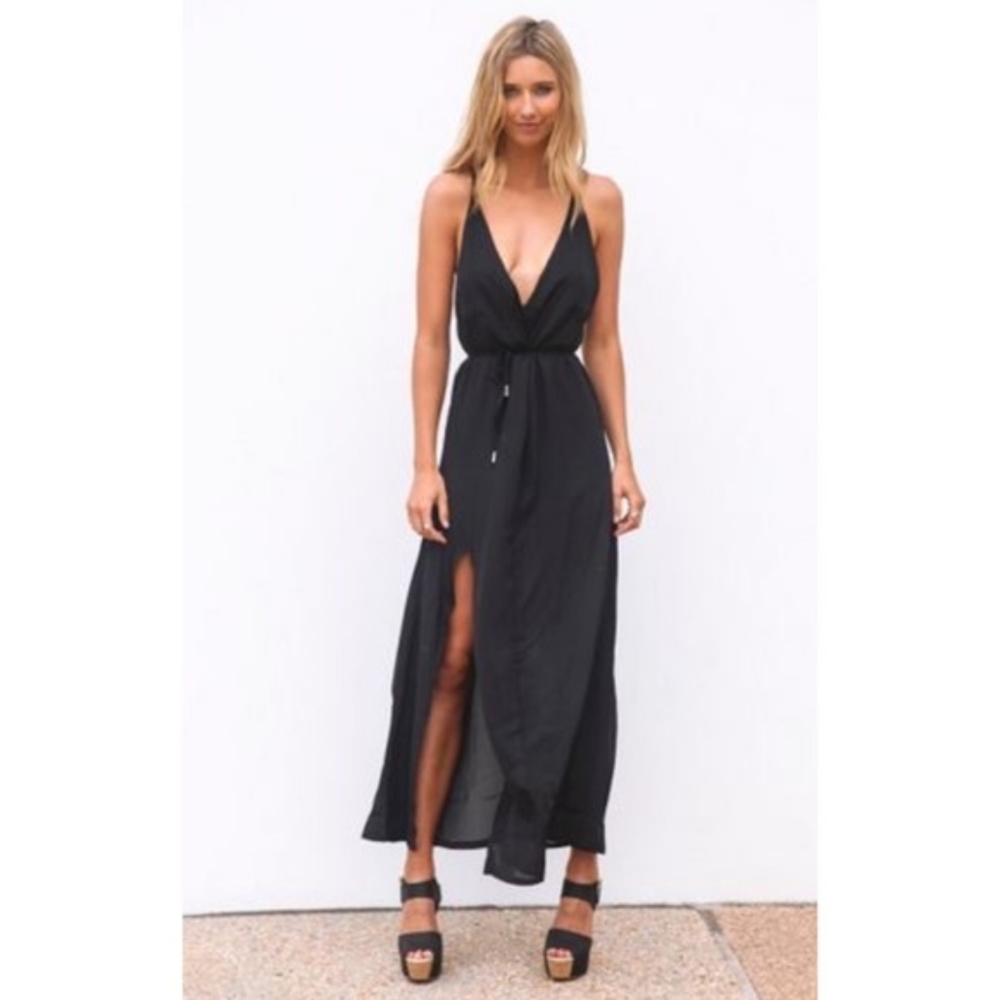 bohemian backless dress - festival beach